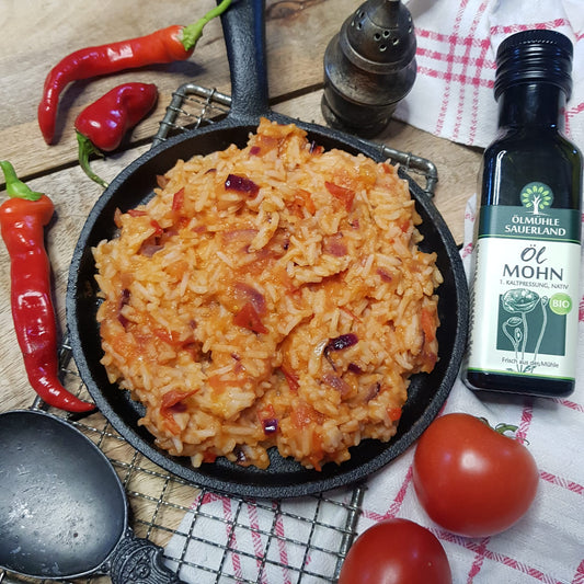 Reispfanne mit Tomaten