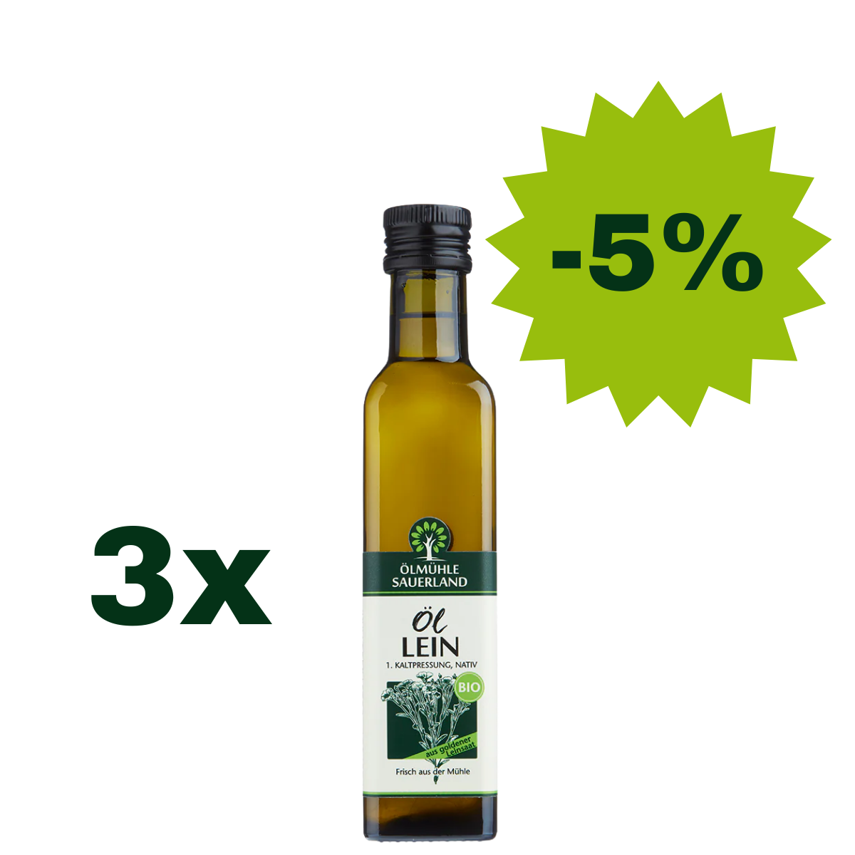 Leinöl BIOLAND goldene Leinsaat nativ kaltgepresst