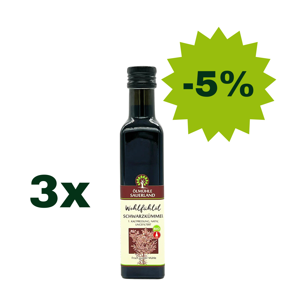 Schwarzkümmelöl Ägypten BIO nativ kaltgepresst ungefiltert