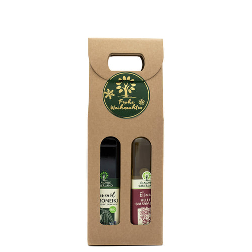 2er Set "Das geht immer" Olivenöl Koroneiki und wahlweise mit Balsamessig Dunkel/Hell/Himbeere 250 ml zu Weihnachten