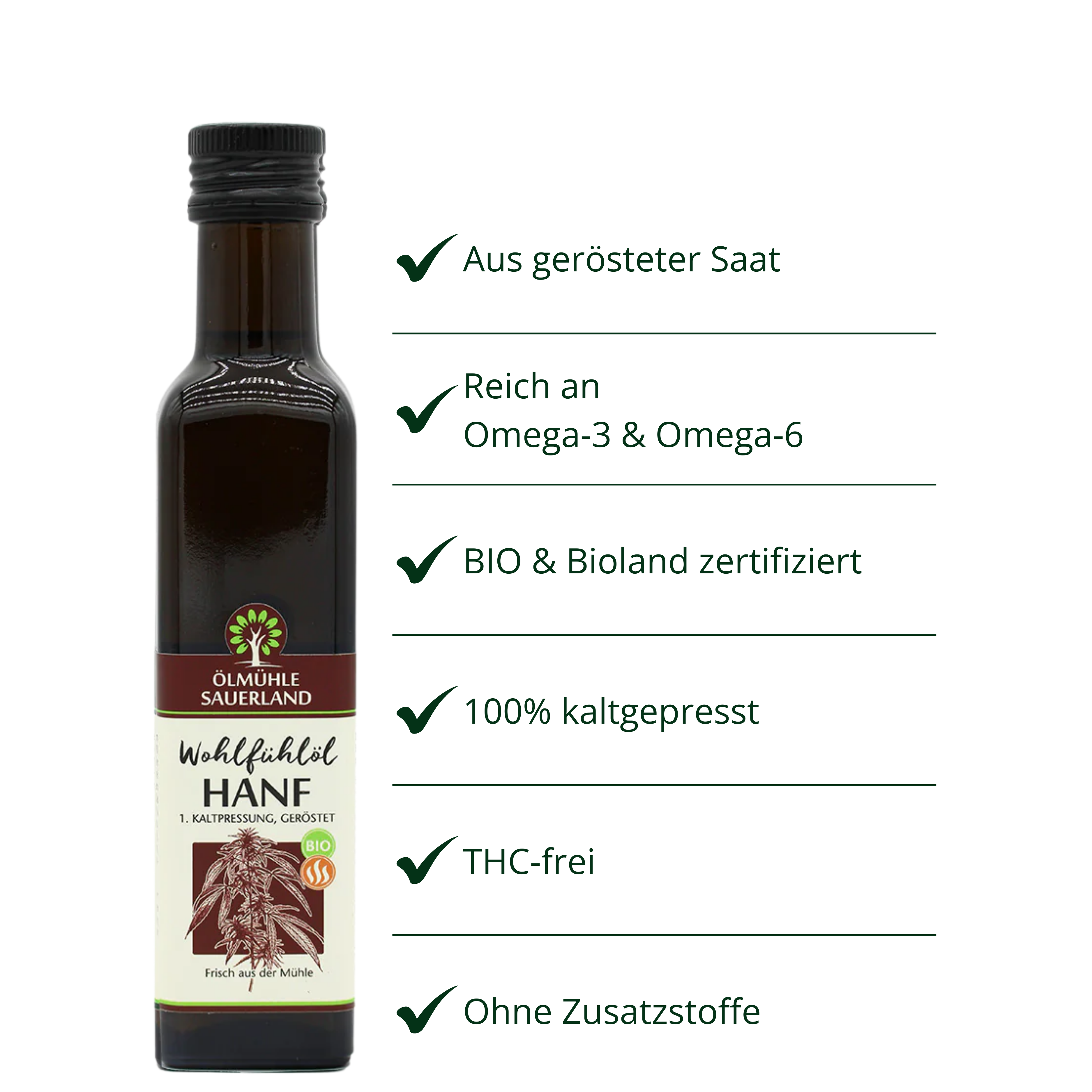 Hanföl BIOLAND kaltgepresst geröstet