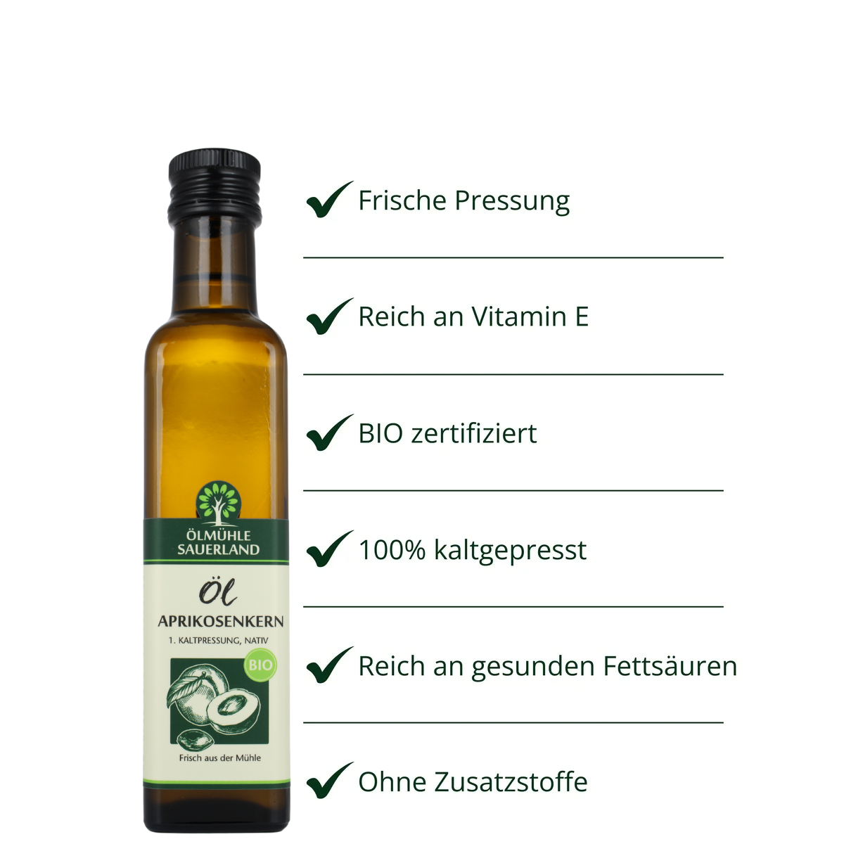 Aprikosenkernöl Bio kaltgepresst nativ