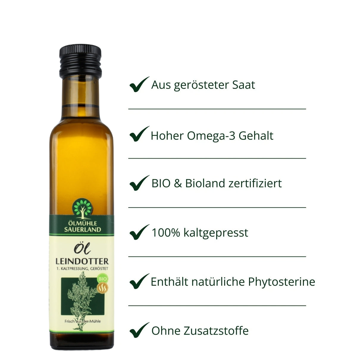 Leindotteröl BIOLAND geröstet kaltgepresst