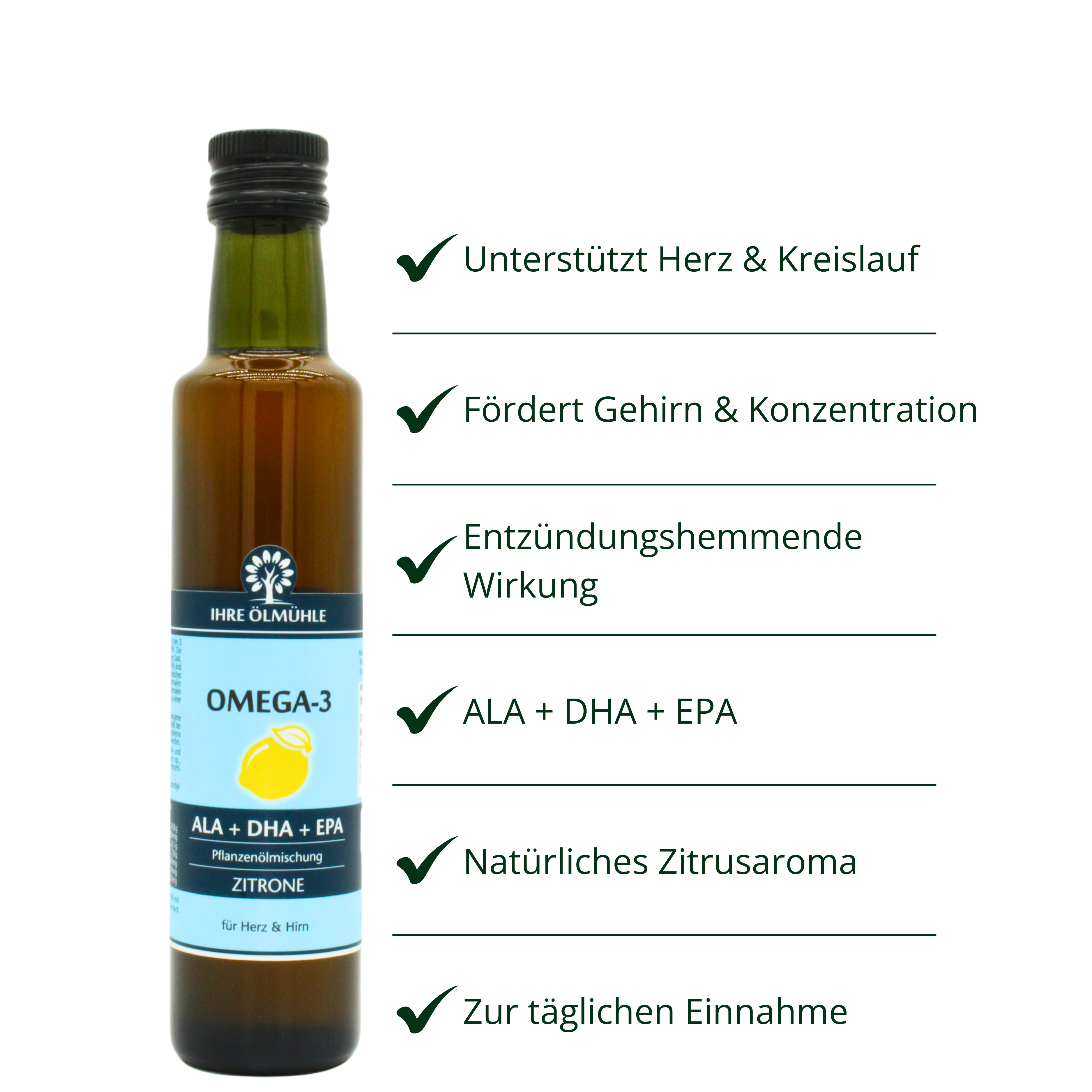 Omega-3 ALA + DHA + EPA Zitrone