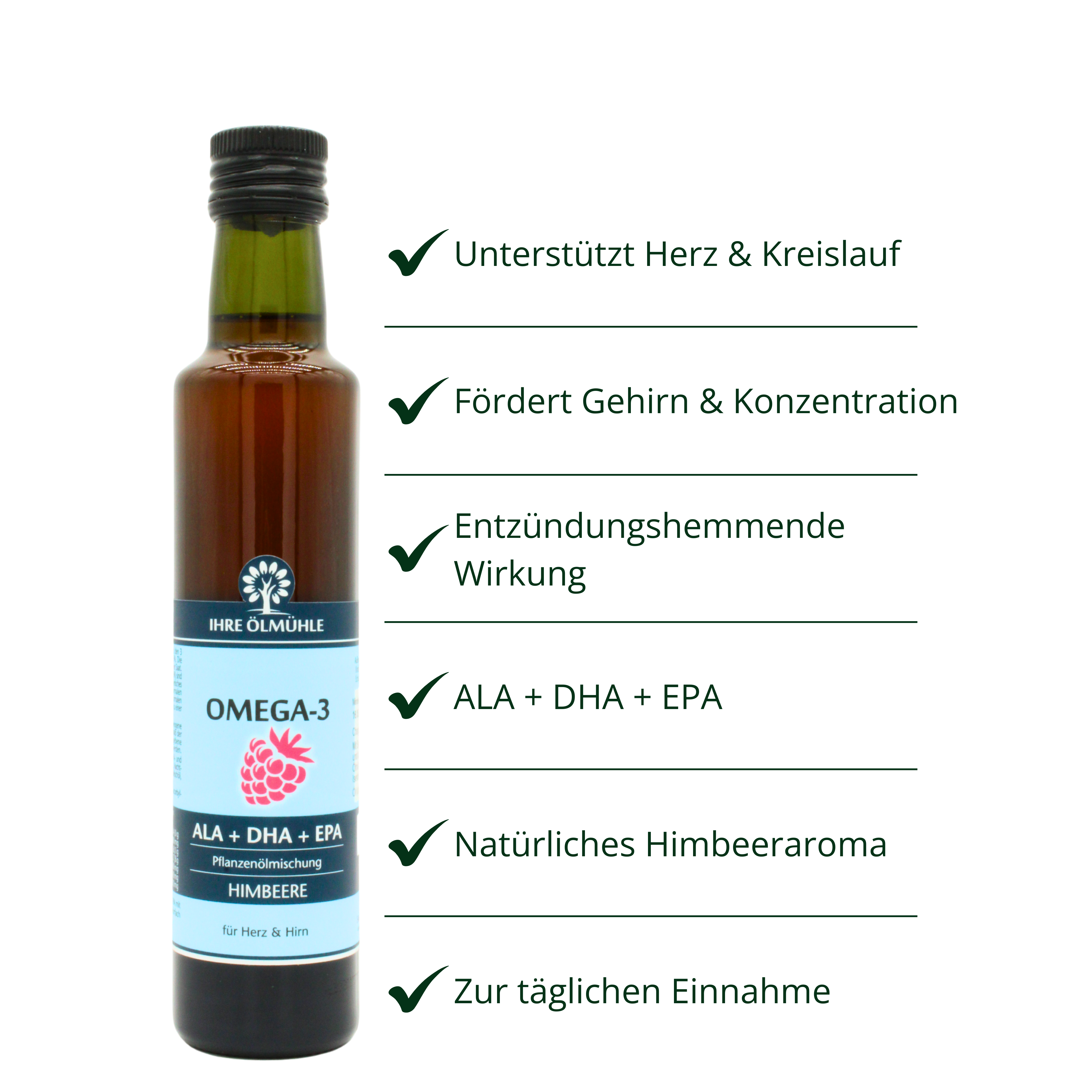 Omega-3 ALA + DHA + EPA Himbeere