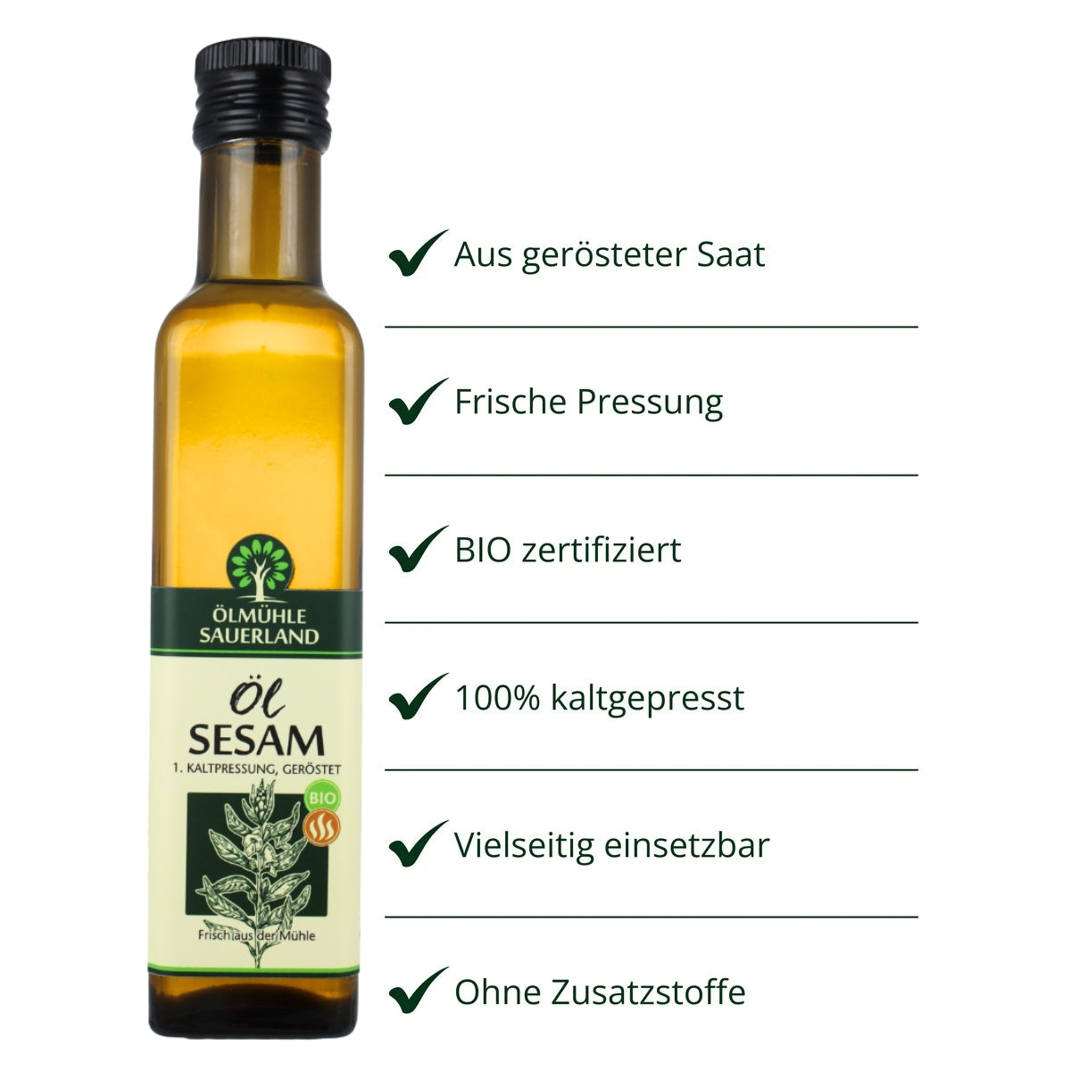 Sesamöl BIO kaltgepresst aus gerösteten Samen