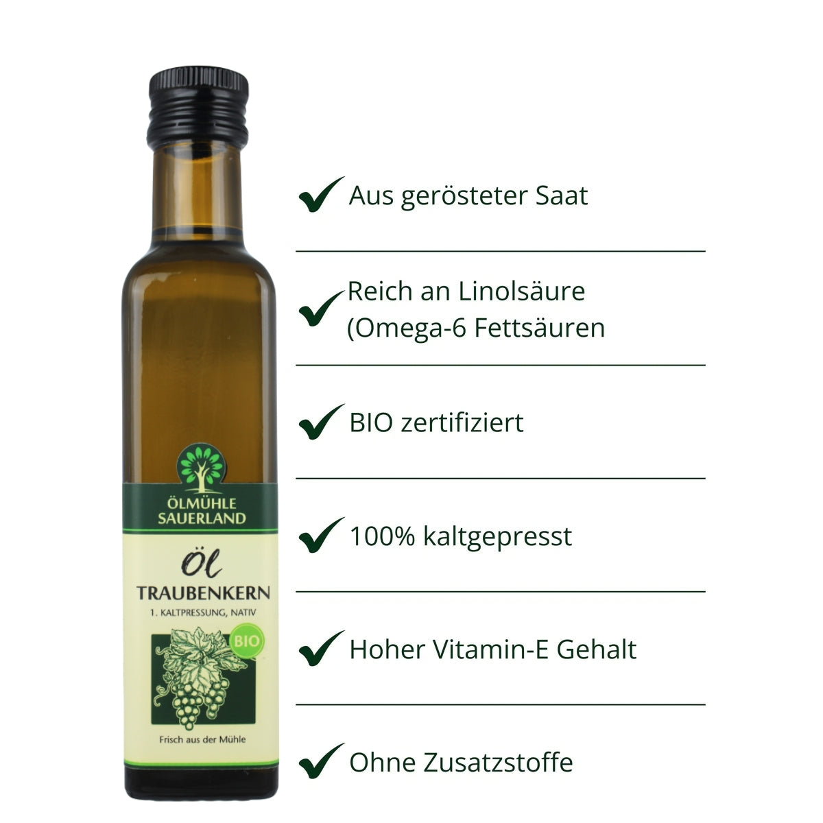 Traubenkernöl BIO kaltgepresst nativ