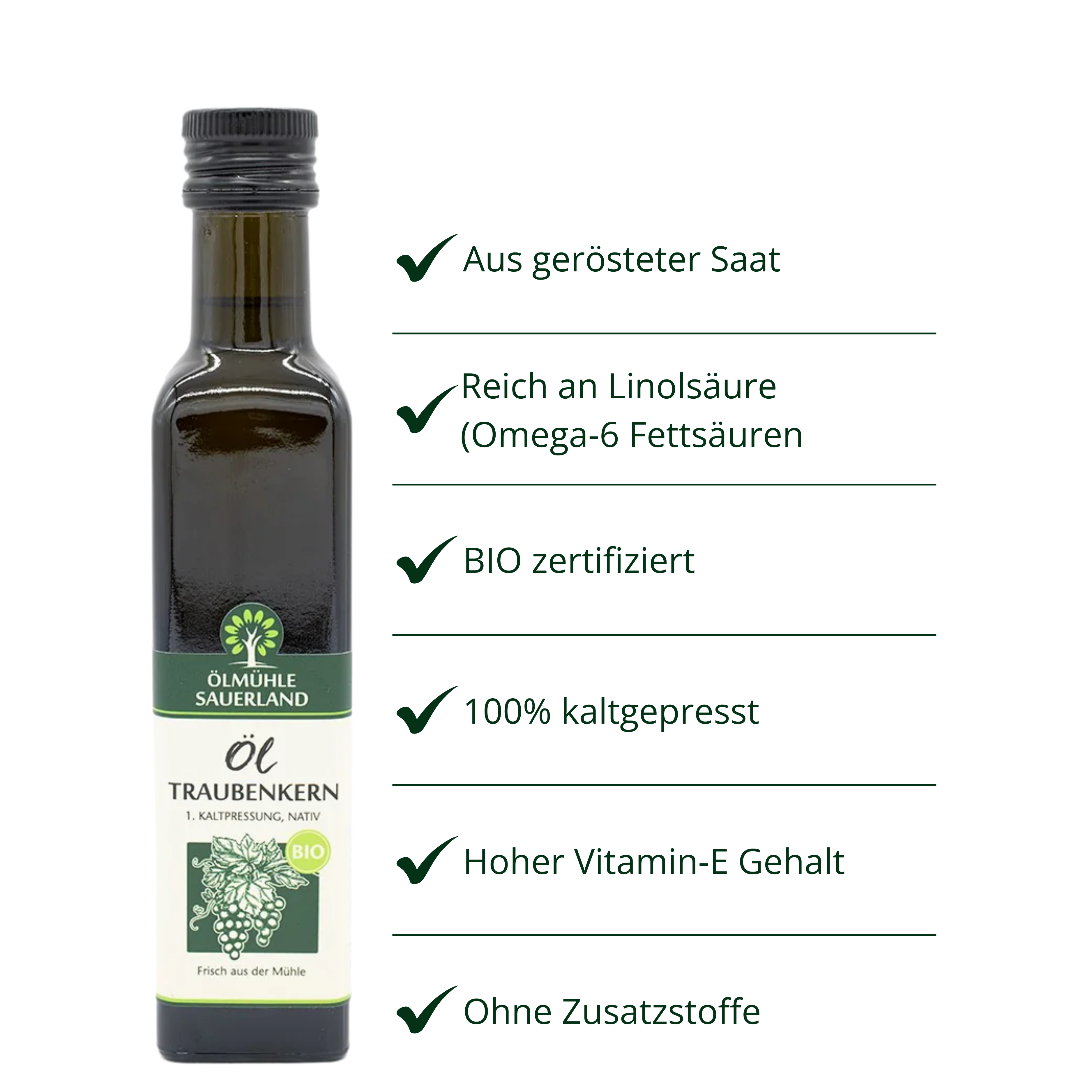 Traubenkernöl BIO kaltgepresst nativ
