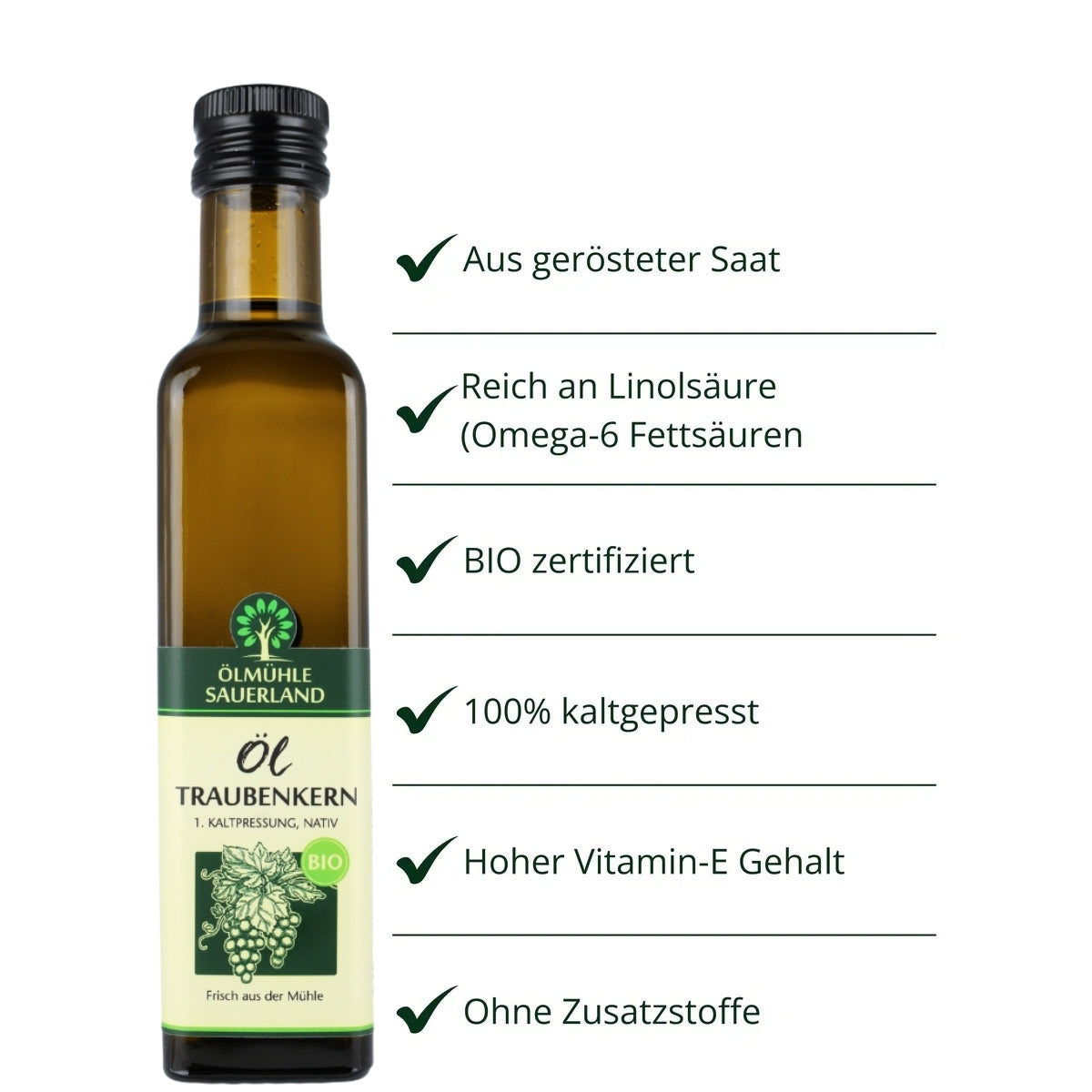 Traubenkernöl BIO kaltgepresst nativ
