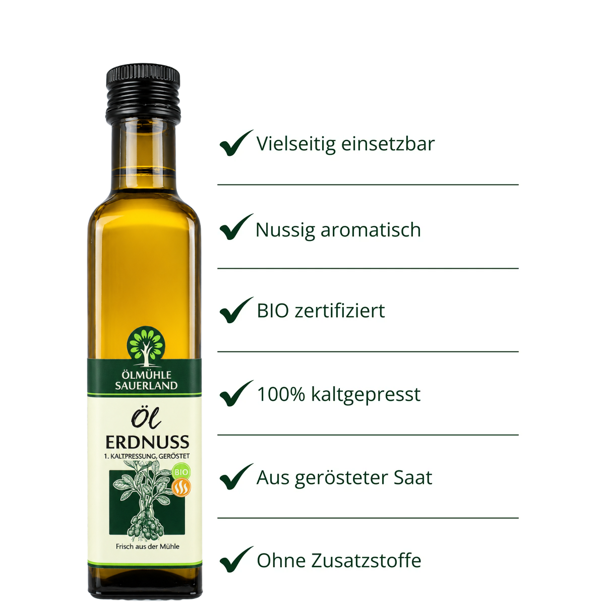 Erdnussöl BIO kaltgepresst geröstet