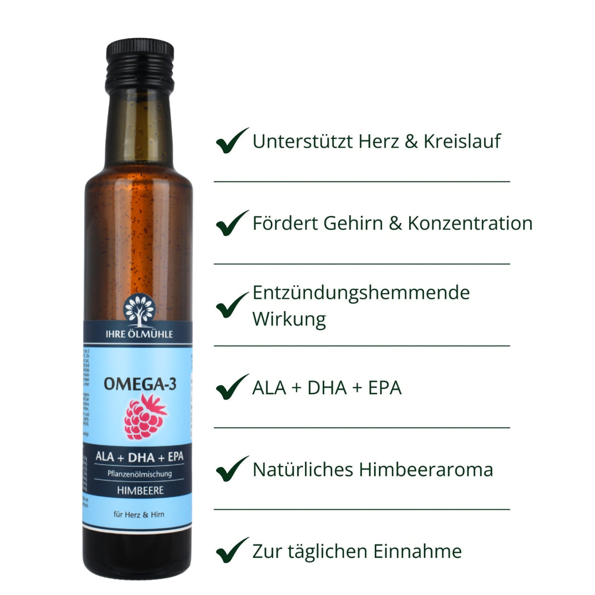 Omega-3 ALA + DHA + EPA Himbeere